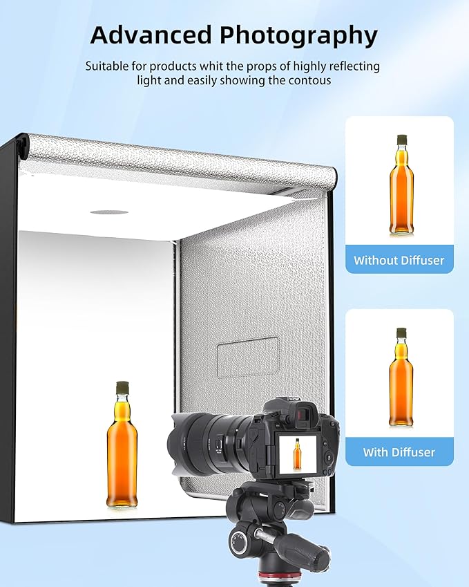 Glendan 32"x32" Light Box Photography, Large Photo Light Box with 3 Light Panels, 792 LED Beads, CRI >95, Professional Photo Booth Shooting Tent Kit with 4 Color Backdrops for Product Photography