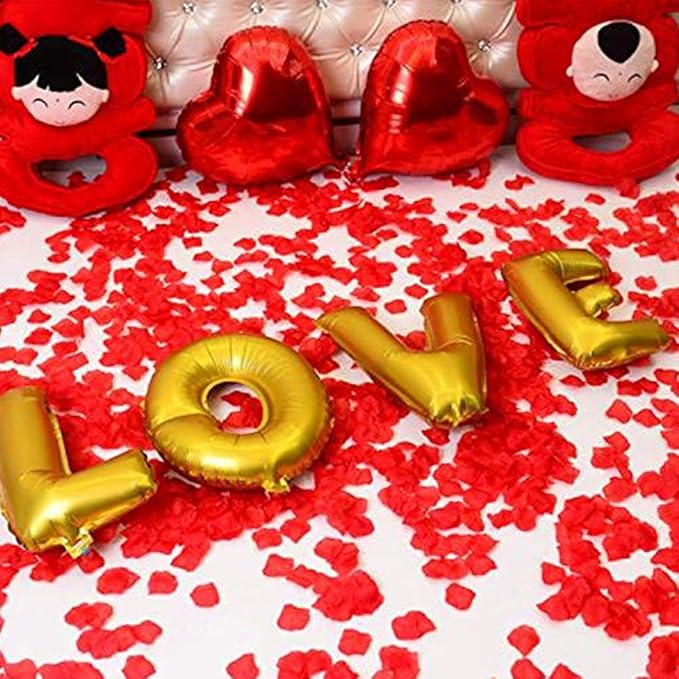 LZXD 1000 Pieces Gold Artificial Silk Rose Petals Flower Decoration Wedding Party Color Gold