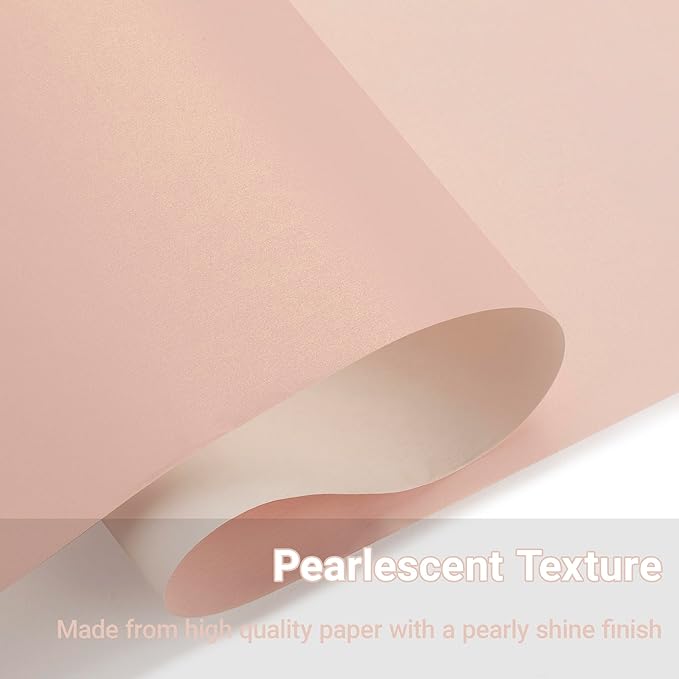 Rumvan Pink Matte Wrapping Paper16.9 Inches X 39.3 Feet,Solid Color pearlescent Paper,Gift Wrapping Paper,Perfect for Valentine's Day,Birthday,Christmas,Graduation,Baby Shower,DIY Bouquet (Pink colour)