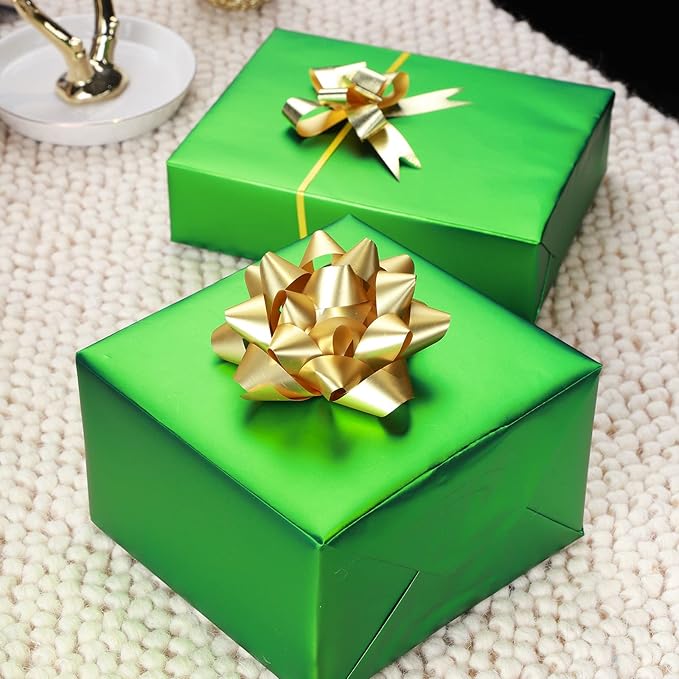 RUSPEPA Green Metallic Wrapping Paper - Solid Color Matte Paper Perfect for Wedding,Birthday,Christmas,Baby Shower - 17 Inches X 32.8 Feet (Light Green Color)