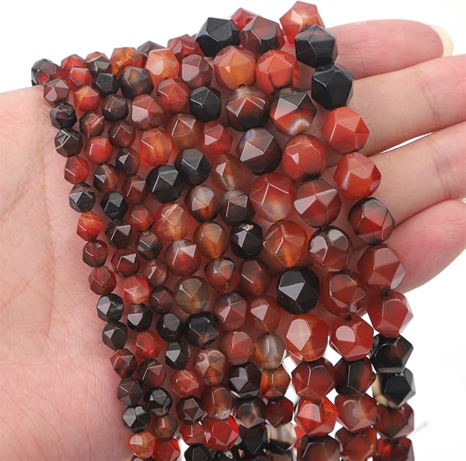 Faceted Natural Dream Agate Stone Round Beads 8mm 36cm/Strand for Jewelry Making