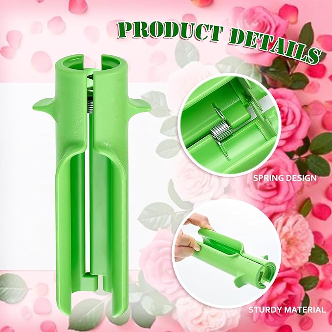 LeLehome Rose Thorn Stripper Tool - Upgraded Flower Cleaner & Leaf Remover for Gardening, Floral Arrangements - Perfect for Home, Florist, Flower Shop and DIY, Green