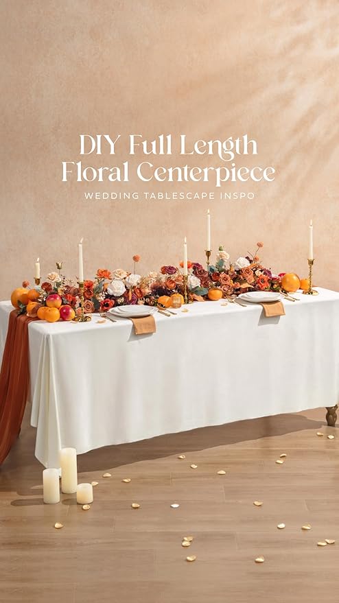 Ling's moment Artificial Flowers 16pcs Silk Roses with Stems, 3.5" Fake Vendela Roses Bulk for DIY Wedding Bouquets Centerpieces Party Baby Shower Home Decoration, French Orange & Cream
