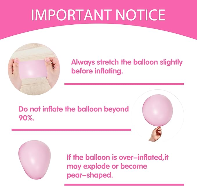 Pink Birthday Party Decorations For Girls,Happy Birthday Banner,Pink Balloon Arch Kit,Foil Balloons,Cake toppers