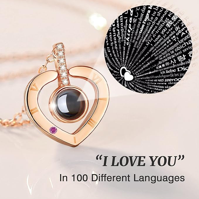 Preserved Real Rose for Mom with I Love You Necklace in 100 Language Girlfriend, Eternal Real Rose Flower Gifts for Women Mom Wife on Mothers Day Birthday Anniversaries