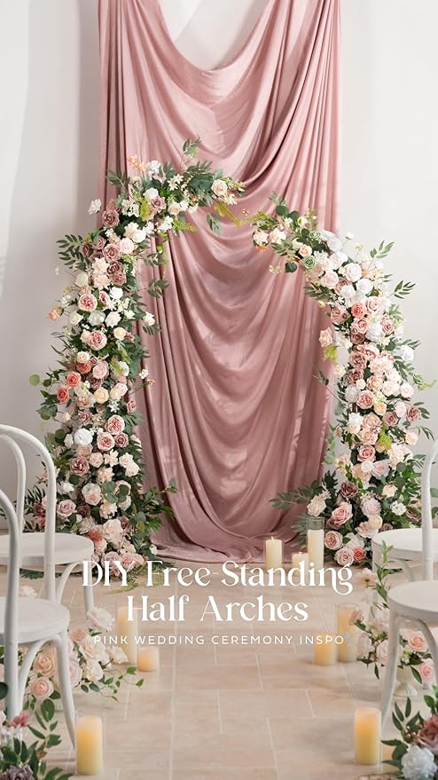 Ling's Moment Artificial Flowers 16pcs Blush Pink Silk Roses with Stems Real Look, 3.5" Fake Ombre Slate Pink Vendela Roses Bulk for DIY Wedding Bouquets Centerpieces Party Baby Shower Home Decoration