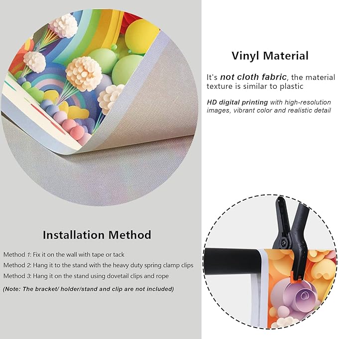 YongFoto Paper Flowers Backdrop 12x8ft Colorful Cut Paper Floral Blossom Rainbow Arch Hot Air Balloon Honeycomb Ball Photography Background Lovely Party Banner Home Decor Photo Studio Booth Props