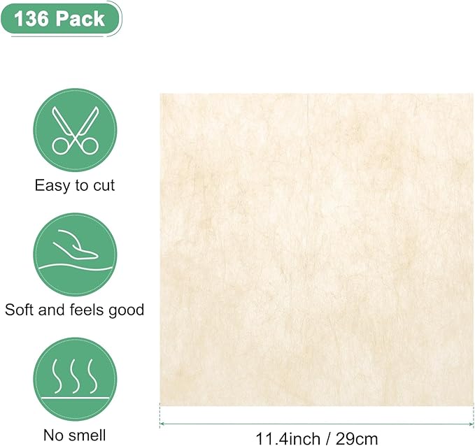 M METERXITY 136-Sheet Korean Cotton Wrapping Flower Paper, 11.4 Inch/ 29cm Waterproof Floral Wrapping Cotton Paper for Bouquets/Gift Packaging [Frosted Nude Pink]