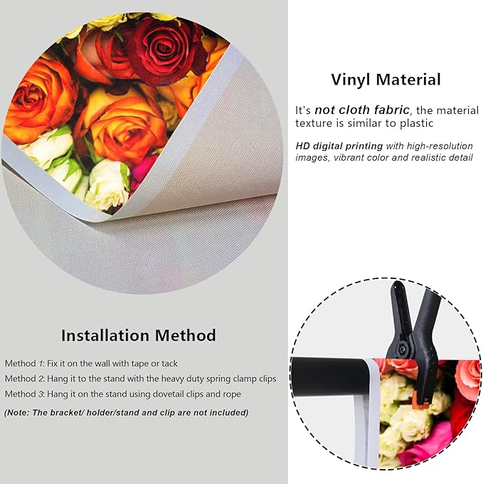 YongFoto 8x6.5ft Vinyl Flower Backdrop Lush Blossom Red Orange Floral Beautiful Photography Background for Couples Wedding Anniversary Marriage Ceremony Mother's Day Portrait Photo Studio Props
