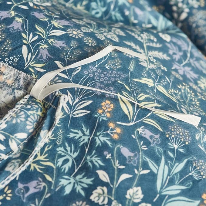 mixinni Small Blue Flower Duvet Cover Twin XL Teen Girls Floral Duvet Comforter Cover Soft Cotton Bedding Set with Zipper Closure 4 Corner Ties for Girls-Twin XL
