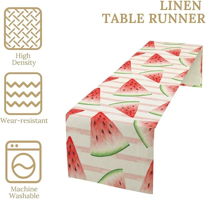Watermelon Table Runner,Summer Fruit Tropical Birthday Party Decoration Dining Room Home Kitchen Table Decor 13 x 90Inch