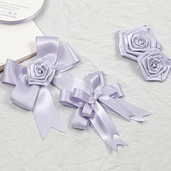 Lilac Mist Satin Ribbon, Double Faced 2 Inch X 25 Yards Lilac Mist Ribbon, Premium Satin Ribbon for Gift Wrapping, Crafts, Hair Bow Making, Sewing, Flower Bouquet, Wedding Party Decor