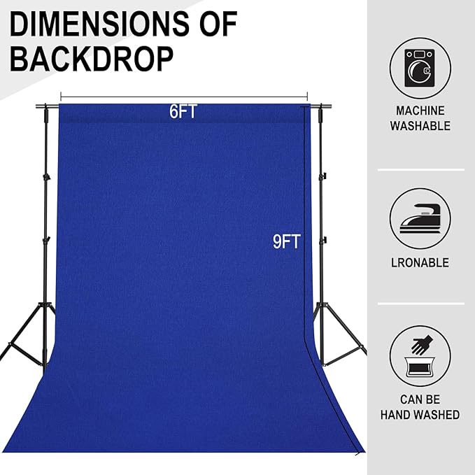 GFCC RoyalBlue Backdrop - 6FTX9FT RoyalBlue Photo Backdrop for Photoshoot Background for Photography Screen Video Recording Picture Background