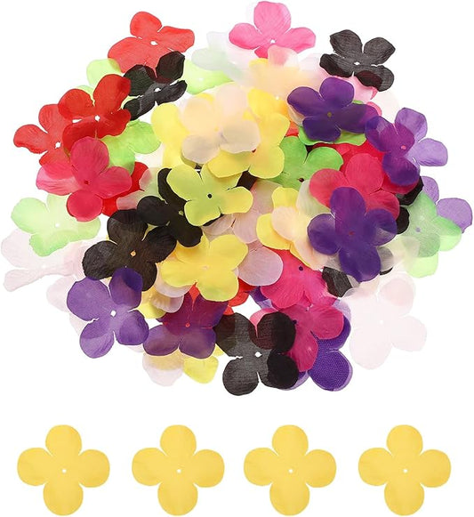PATIKIL 1.8 Inch (4.5cm) Flowers Patch, 300Pcs Artificial Flowers Handmade Patches Silk Cloth Applique for Scrapbooking Wedding DIY Craft Supplies Card, Yellow