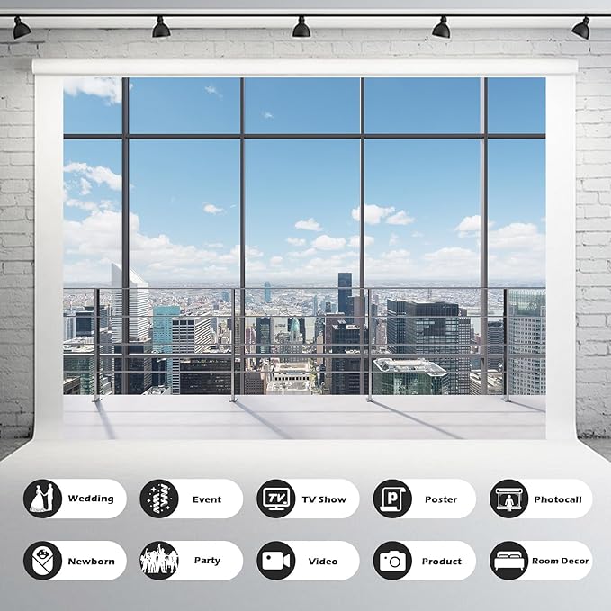 Office Backdrop for Video Conference Modern Business Offices Work Place Background Virtual Offices Scene for Live Video Zoom Calls Businessman Photography Studio Background Props Decor 15x8ft