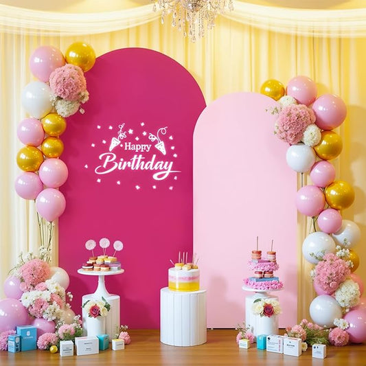 Pink Arch Backdrop Cover Set of 2 Hot Pink Arch Cover 7.2 and 6ft Wedding Arch Cover Stretchy Backdrop Bridal Baby Shower Birthday Party Arches Stand Covers Spandex