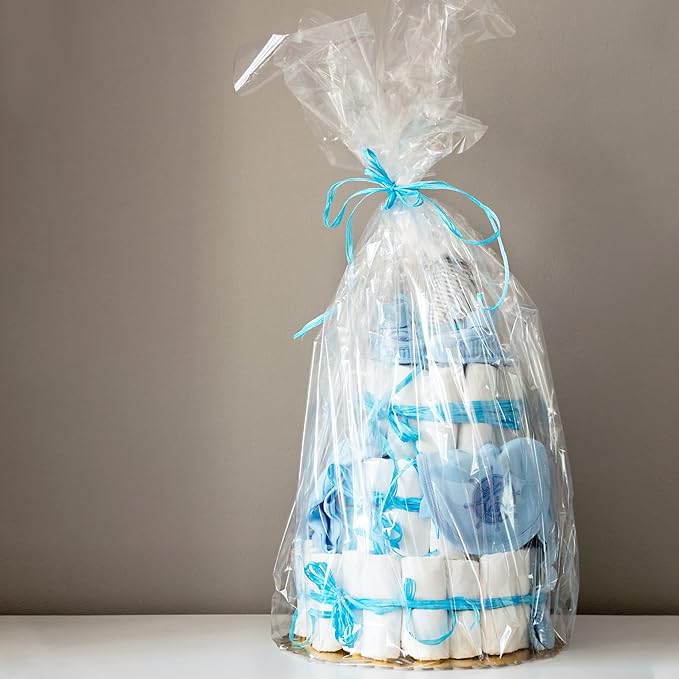 Morepack Extra Large Cellophane Bags for Gift Baskets 50x60 Inches,Jumbo Big Clear Cellophane Bags 20Pieces