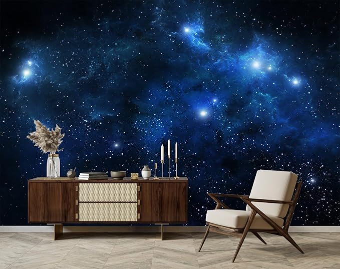 Galaxy Wallpaper Peel and Stick Night Sky Ceiling Self-Adhesive Mural for Living Room Bedroom 157"x108"