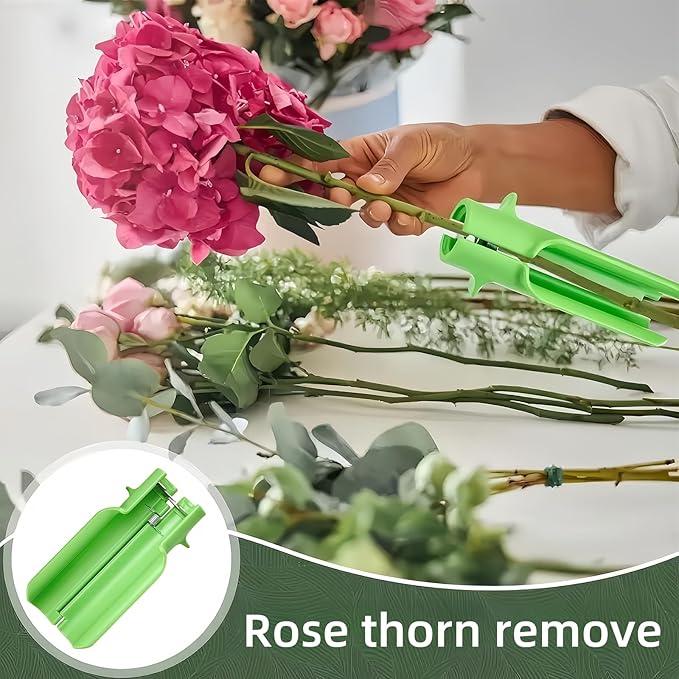 Rose Thorn Stripper Tool, Rose Stripper Thorn Remover, Thorn Remover for Roses, Flower Stripper with 1 Pair Gardening Gloves, Rose Thorn Remover for Home Florist Gardening Floral Arrangements