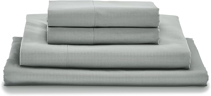 MyPillow Giza Dreams Bed Sheets, 100% Certified Giza Egyptian Cotton, Deep Pocket, Sateen Weave [Twin, Light Gray]