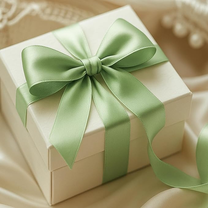 Fullive 1 1/2 Inch Sage Green Ribbon, 30 Yards Ribbon for Gift Wrapping, Polyester Ribbons for Flower Bouquet for Wedding Birthday Christmas Decorations DIY Bows Wrapping Bouquet Floral Arrangements