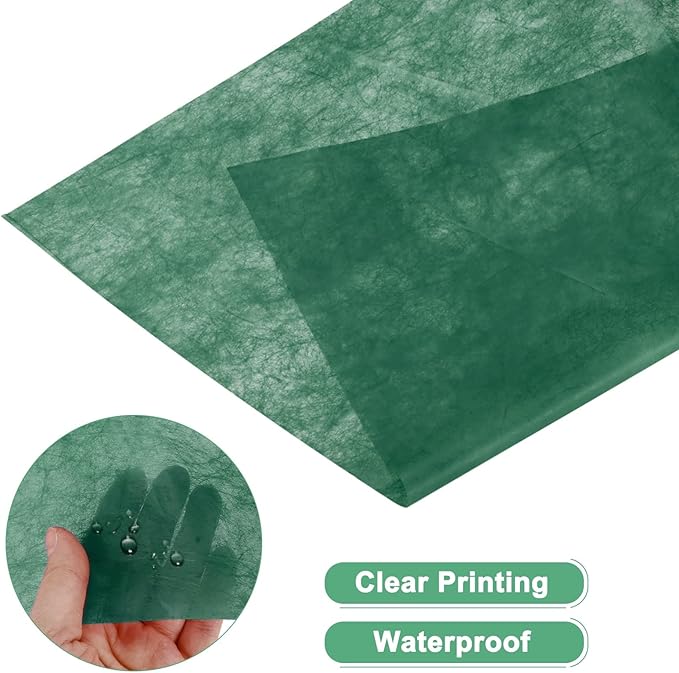 M METERXITY 152-Sheet Korean Cotton Wrapping Flower Paper, 11.8 Inch/ 30cm Waterproof Floral Wrapping Cotton Paper for Bouquets/Gift Packaging [Dark Green]
