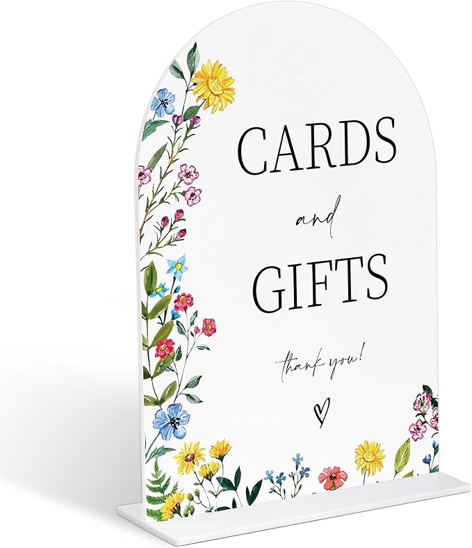 Acrylic Wedding Signs Cards and Gifts Sign for Reception, 6x8" Floral Themed Arch Acrylic Table Decor, Love Is In Bloom & Baby In Bloom Decorations for Baby Shower Bridal Shower Engagement Party