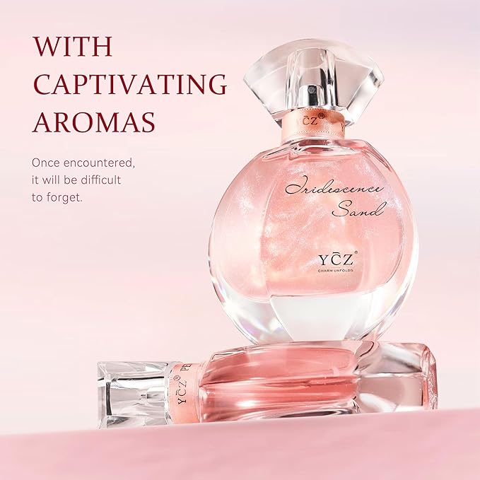Ycz Golden Sands Women's Perfume Gift Set - 3-Piece Floral Oriental Fragrance with Grapefruit Rose Notes,50ml & 15ml Perfumes,Camellia Diffuser Stone,Elegant Gift Box,Long-Lasting Sillage Unique Gift