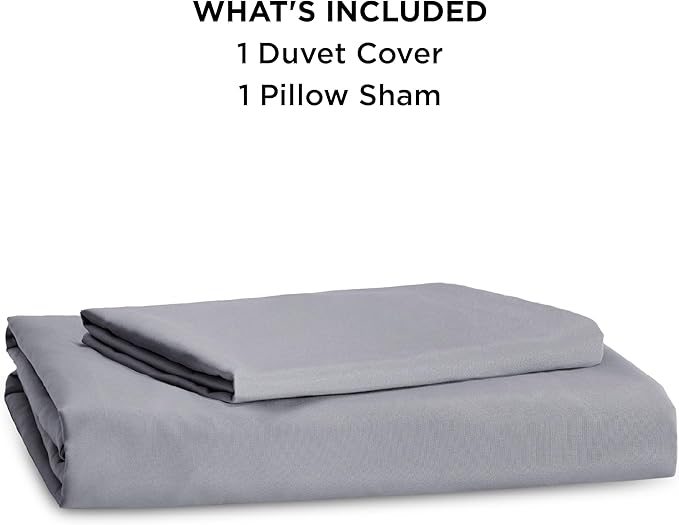 Bedsure Duvet Cover Twin/Twin XL Size - Soft Double Brushed Bedding Set for Kids & Adults, Zipper Closure, 2 Pieces, Includes 1 Duvet Cover (68"x90") & 1 Pillow Sham, NO Comforter, Grey
