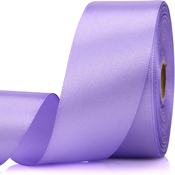 1-1/2 Inch 30 Yards Light Purple Solid Satin Ribbon for Gift Wrapping,Craft Floral Bouquets,Wedding Party,Timeless Flower,Decoration Floral Hair,Balloons