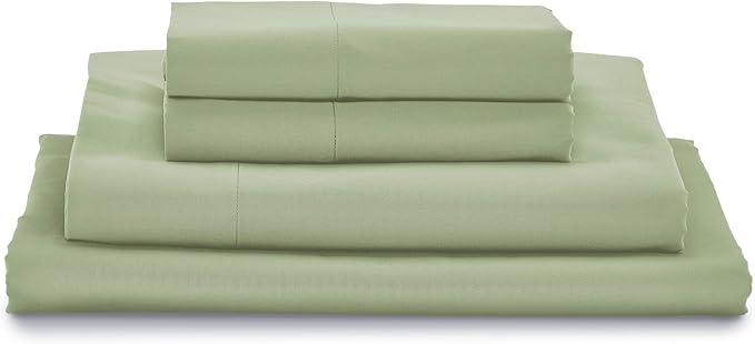 MyPillow Giza Dreams Bed Sheets, 100% Certified Giza Egyptian Cotton, Deep Pocket, Sateen Weave [Twin, Sage]