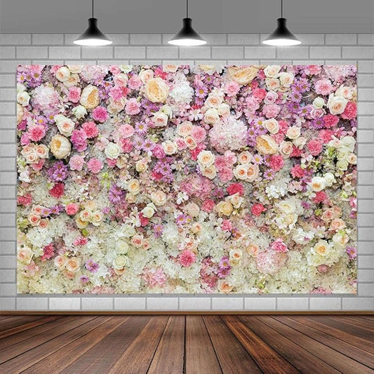 Pink Flower Wall Backdrop,Spring Mothers Day Flowers Photo Backdrop,Rose Girls Birthday Party Weeding Bridal Shower Backdrop Studio Photo Booth Props, 5X3FT