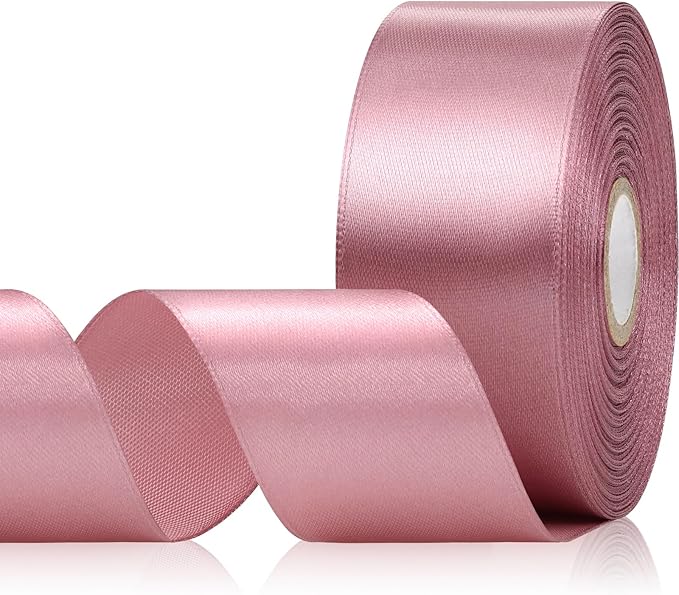 30 Yards Rosy Mauve Ribbon 1-1/2 Inch, Rosy Mauve Satin Ribbon for Gift Wrapping, Flower Bouquet, Crafts, Baby Shower, Christmas, Wedding and Bow Making
