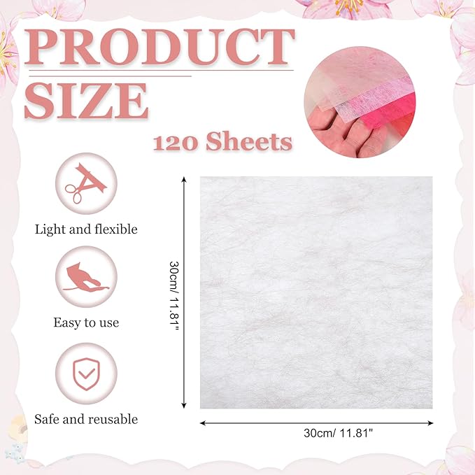 PATIKIL 11.8 inches Tissue Flower Wrapping Paper, 120 Sheets Waterproof Floral Bouquet Wraps Gift Packaging Tissue for Party Birthday Wedding Holiday Decorations Crafts, Pink