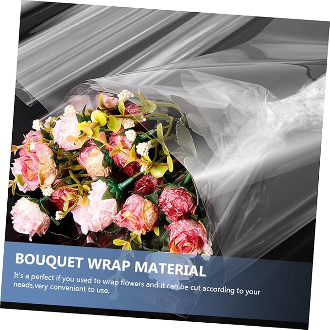 VALICLUD Transparent Cellophane Wrap Mil Thick for Flower Wrapping Bouquet DIY Crafts and Packing Tear-resistant Odorless Material for Floral Shops and Special Occasions