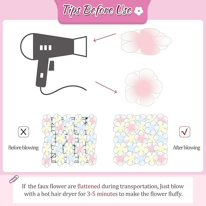 Rose Flower Wall Backdrop Panels 5ftx3.74ft Pink White Artificial Wedding Backdrop 3D Fake Floral Wall for Baby Shower Birthday Party Stage Photo Home Decor