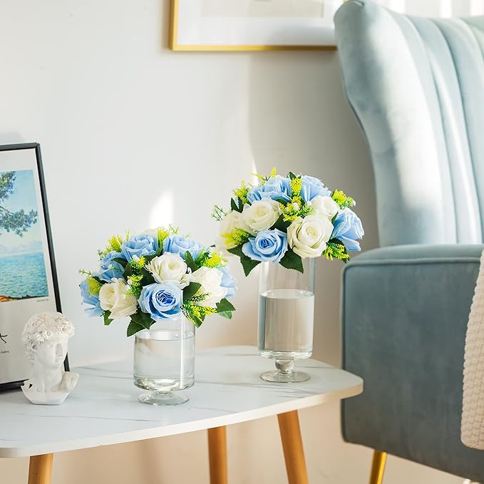 Flower Centerpieces for Wedding Tables: Wedding Table Decorations Blue & White Flower Balls Centerpieces for Engagement Cerebration Party Center Pieces 10 Packs