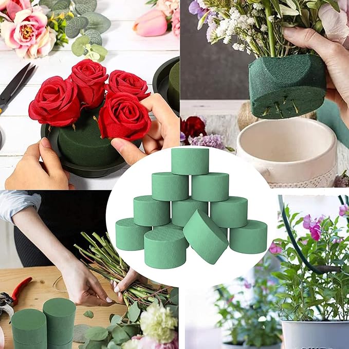 Flower Foam Block Round DIY Flower Arrangement Kit Wet Flower Foam 3 Inch 20 Pcs for Artificial Flowers, Wedding Aisle Flowers, Party Decoration
