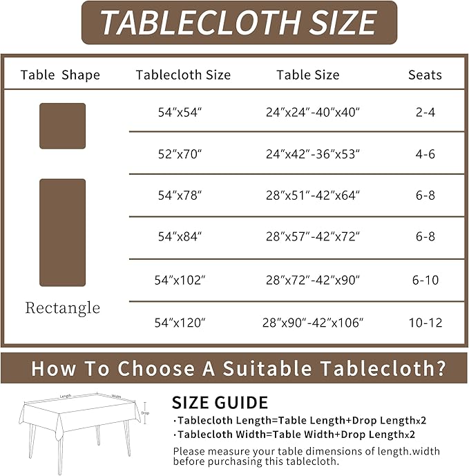 Rectangle Table Cloth,100% Waterproof Tablecloth OilProof SpillProof Vinyl Table Cloth, Wipe Clean Plastic Table Cover for Dining, Camping, Indoor and Outdoor 54" x 84",Midnight Foliage
