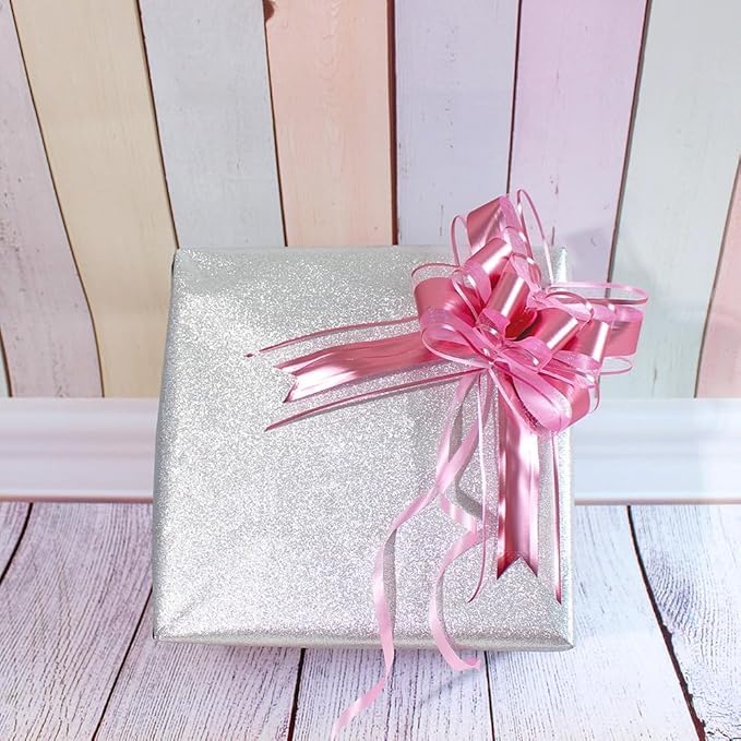 WEWILUCK Gift Bows for Presents, Pink Bows for Gift Wrapping, Gift Bows with Ribbon for Weddings, Bridal Showers, and Anniversary Decoration(6 inches, 15PCS)
