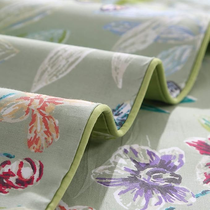 Brandream Duvet Cover Set Queen Size Wildflower Butterfly Bedding Super Soft 100% Egyptian Cotton 3 Pieces Modern Botanical Tree Branches Ornamental Drawing Green Blossom Garden 3Pcs Summer Bedding