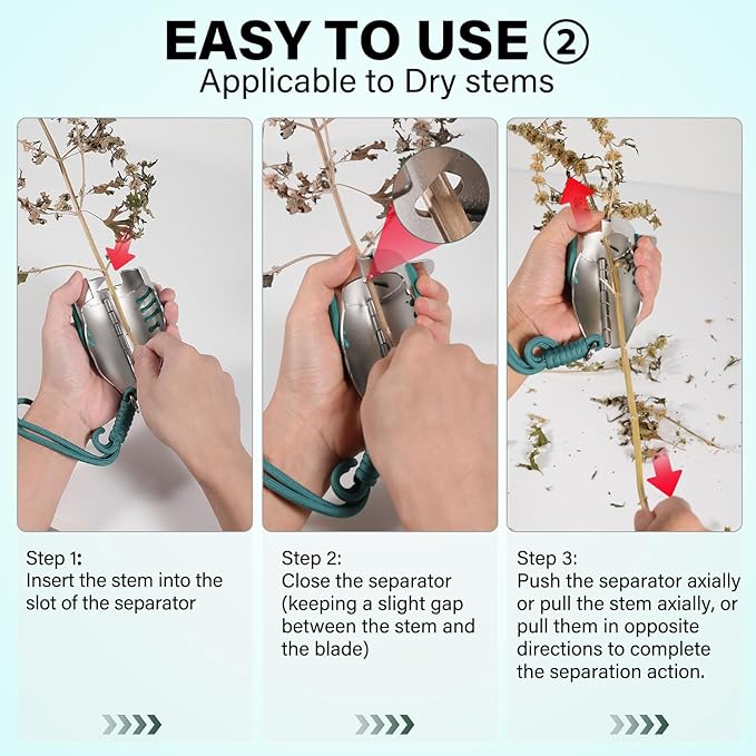 Handheld Bud Debudder Tool - Bud Stripper & Bucker | Trimmer Companion for Separating Buds from Stems, with Dark Green Non Slip Pads & Lanyard