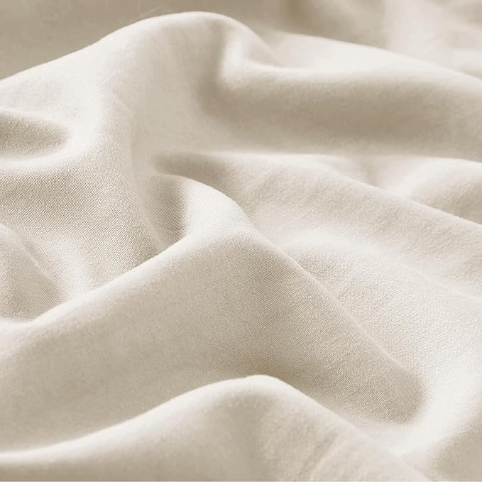 Bedsure Oat Milk California King Duvet Cover - Prewashed Cotton-Like Extra Soft Bedding Set, Includes 1 Cal King Duvet Cover 104x98 Inches with Zipper Closure & 2 Pillow Shams, Comforter Not Included