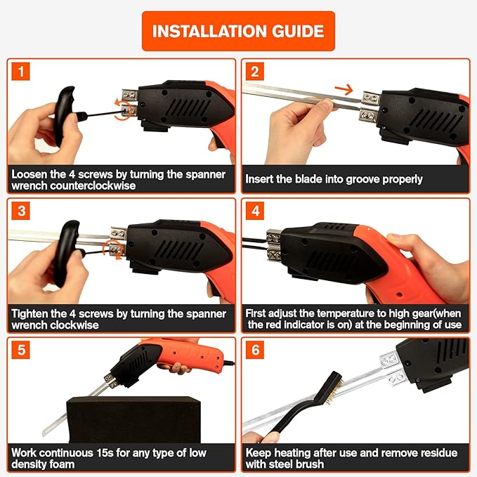 200W Air-Cooled, Electric Hot Knife - Foam Cutting Tool with Blades & Accessories Use Foam Cutter for Engraving and DIY Handmade