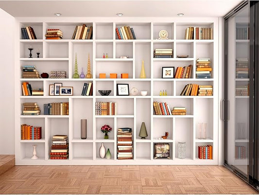 Bookcase Photography Backdrop School Library Study Bookshelf Scene Children Photography Backgrounds Customized Photographic Backdrops for Photo Studio Office Conference Decor 10x6.5ft