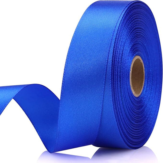 7/8 Inch 30 Yards Blue Satin Craft Ribbon-Single Face Polyester Ribbon for Handmade Roses,Gift Wrapping,Timeless Flower,Bouquets,Wedding and Party Decoration