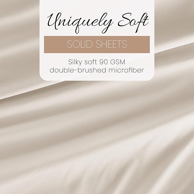 Linen Market Bed Sheets for California King Size Bed (Ivory) - Sleep Better Than Ever with These Soft and Cooling California King Sheets - Deep Pocket Fits 16" Thick Beds - 4 Piece Cal King Sheet Set