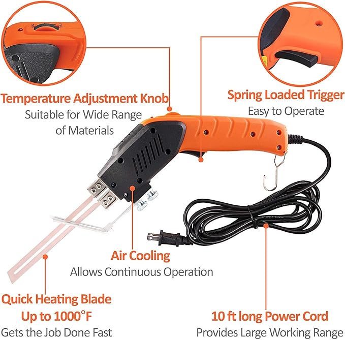 Pro Electric Hot Knife Foam Cutter Styrofoam Cutting Tool Kit Air Cooled Electric Hot Knife Continuous Use(Electric Hot Knife)