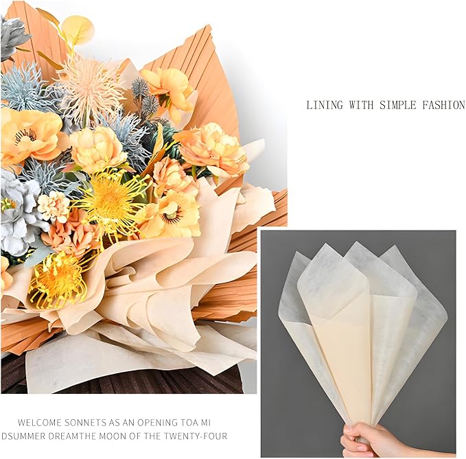96 Sheets Tissue Flower Wrapping Paper Cotton Wrapping Flower Paper Withdrawable Lining Paper Non-woven Waterproof Floral Bouquet Wraps For Florist Packaging Arrangement (Rose Red)
