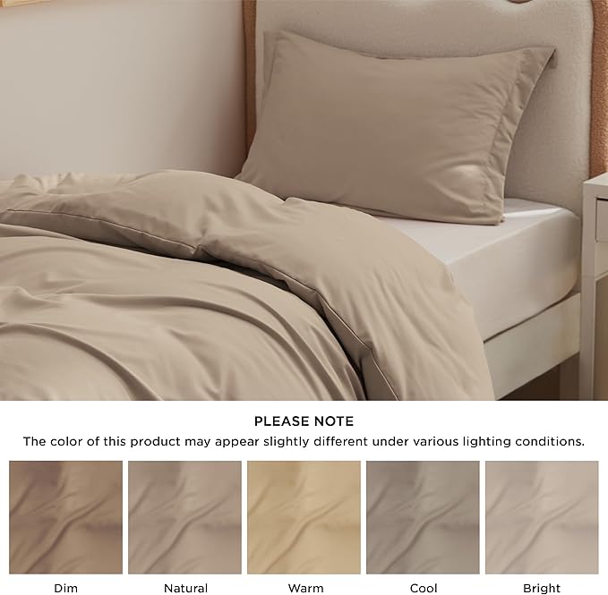Bedsure Duvet Cover Twin/Twin XL Size - Soft Double Brushed Bedding Set for Kids & Adults, Zipper Closure, 2 Pieces, Includes 1 Duvet Cover (68"x90") & 1 Pillow Sham, NO Comforter, Hazel